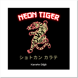 Neon Tiger: Shotokan Dojo Cyber-punk Posters and Art